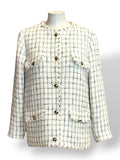 Chaqueta Janet de Anine Bing de Tweed en White Plaid