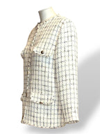Chaqueta Janet de Anine Bing de Tweed en White Plaid