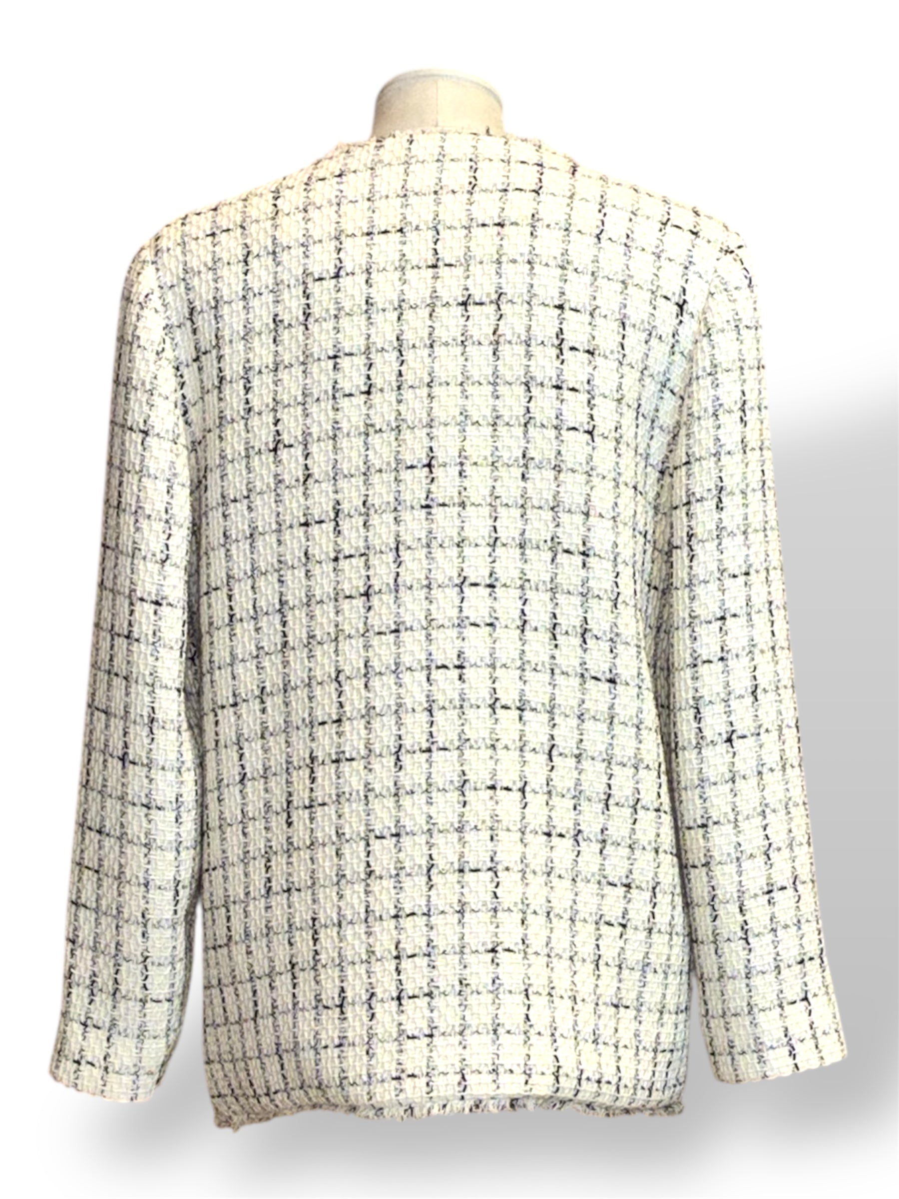 Chaqueta Janet de Anine Bing de Tweed en White Plaid