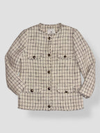 Chaqueta Janet de Anine Bing de Tweed en White Plaid