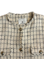 Chaqueta Janet de Anine Bing de Tweed en White Plaid