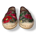 Alpargatas Gucci GG Supreme "Flora" con Ribete de Piel Rojo