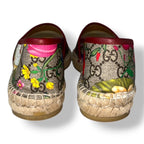 Alpargatas Gucci GG Supreme "Flora" con Ribete de Piel Rojo