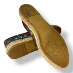 Alpargatas Gucci GG Supreme "Flora" con Ribete de Piel Rojo