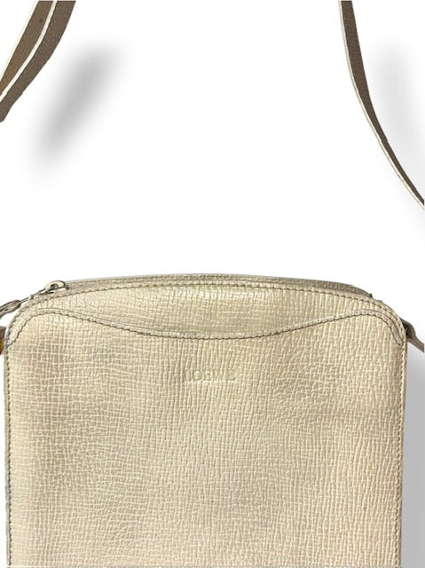 Bolso Bandolera Vintage Loewe | Bolso de Piel Texturizada Crema
