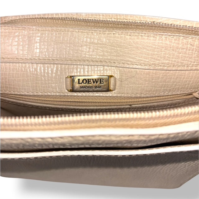 Bolso Bandolera Vintage Loewe | Bolso de Piel Texturizada Crema