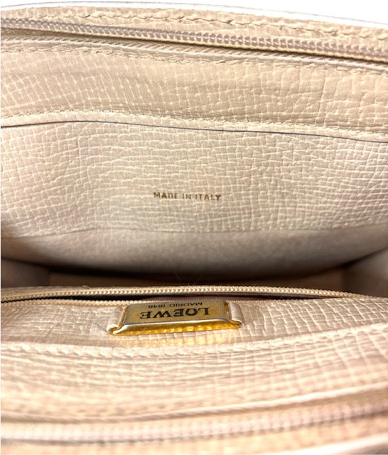 Bolso Bandolera Vintage Loewe | Bolso de Piel Texturizada Crema