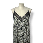 Vestido Lencero Zadig & Voltaire Risty Midi/Maxi Estampado Floral y Encaje Negro