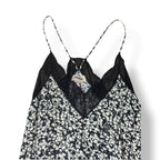 Vestido Lencero Zadig & Voltaire Risty Midi/Maxi Estampado Floral y Encaje Negro