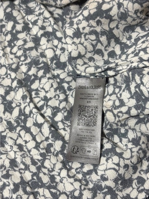 Vestido Lencero Zadig & Voltaire Risty Midi/Maxi Estampado Floral y Encaje Negro