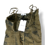 Vestido Largo de Blumarine Cargo con Estampado de Denim y Bordes Deshilachados - Verde Militar