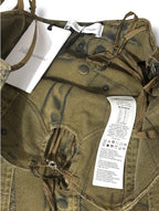Vestido Largo de Blumarine Cargo con Estampado de Denim y Bordes Deshilachados - Verde Militar