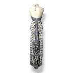 Vestido Largo Asimétrico Etro con Estampado Paisley y Floral y Escote Halter - Azul Celeste