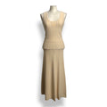 Conjunto de Punto Zimmermann Luminosity de Camiseta de Tirantes y Falda Midi - Color Crema