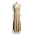 Conjunto de Punto Zimmermann Luminosity de Camiseta de Tirantes y Falda Midi - Color Crema
