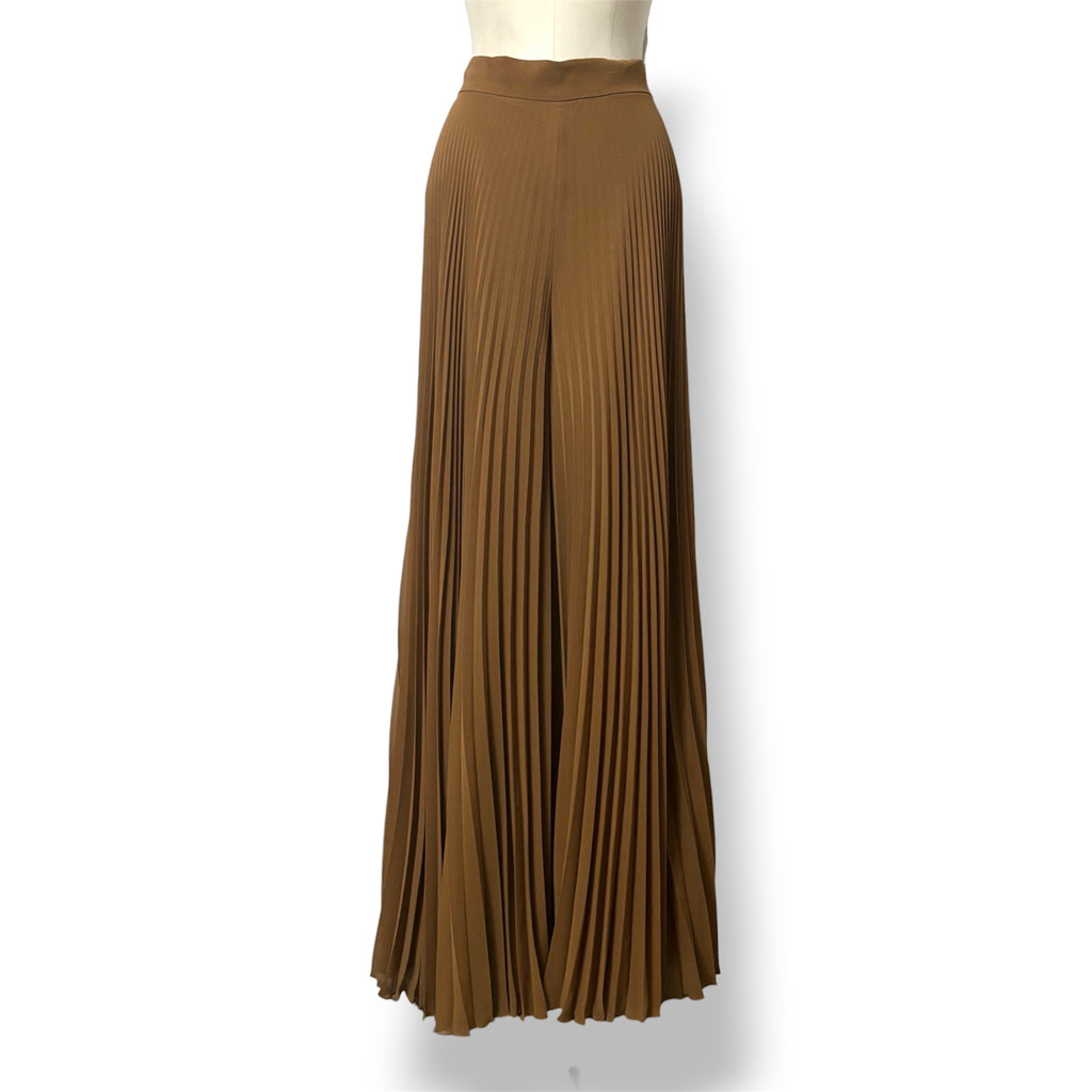 Pantalón Ancho Plisado Max Mara Grembo – Color Caramelo / Beige