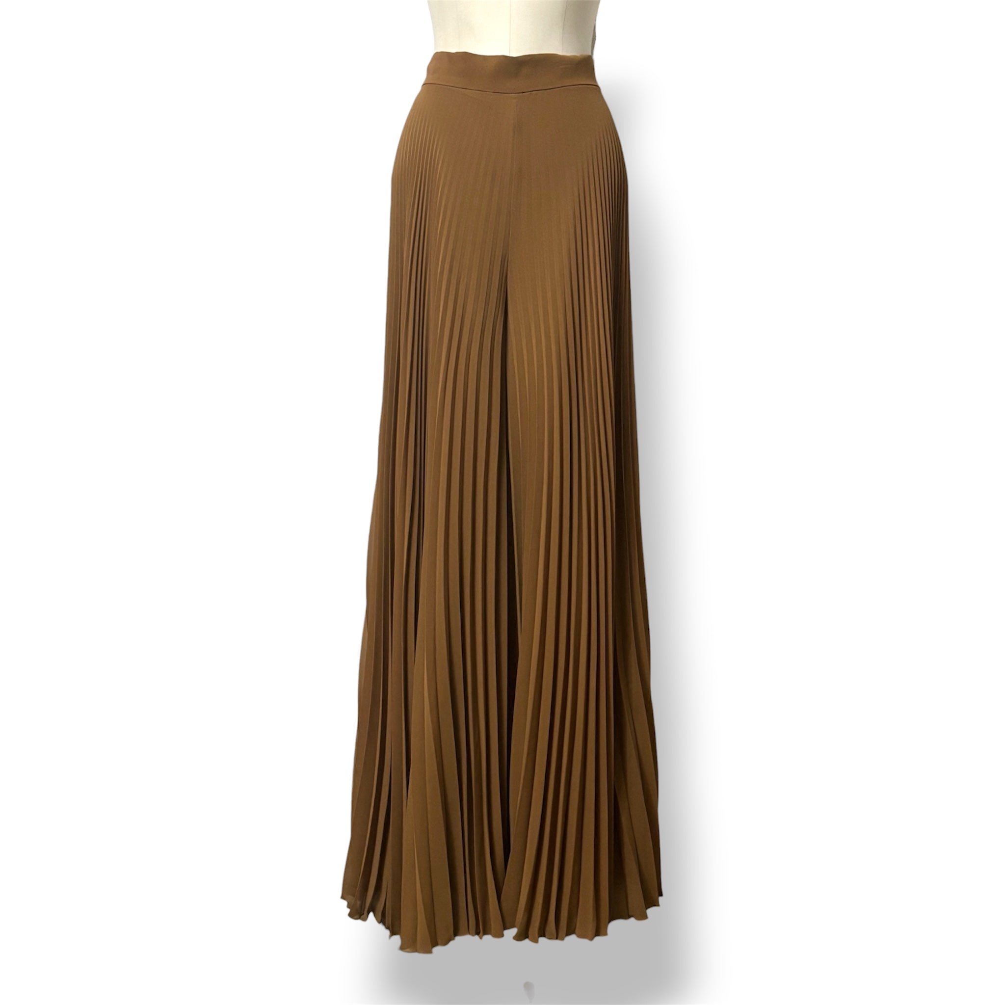 Pantalón Ancho Plisado Max Mara Grembo – Color Caramelo / Beige