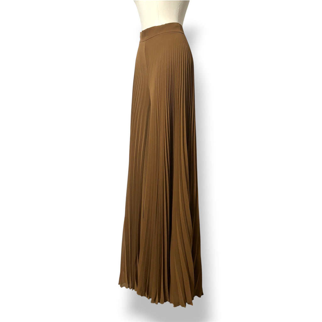 Pantalón Ancho Plisado Max Mara Grembo – Color Caramelo / Beige