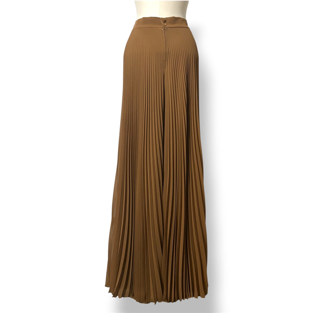 Pantalón Ancho Plisado Max Mara Grembo – Color Caramelo / Beige
