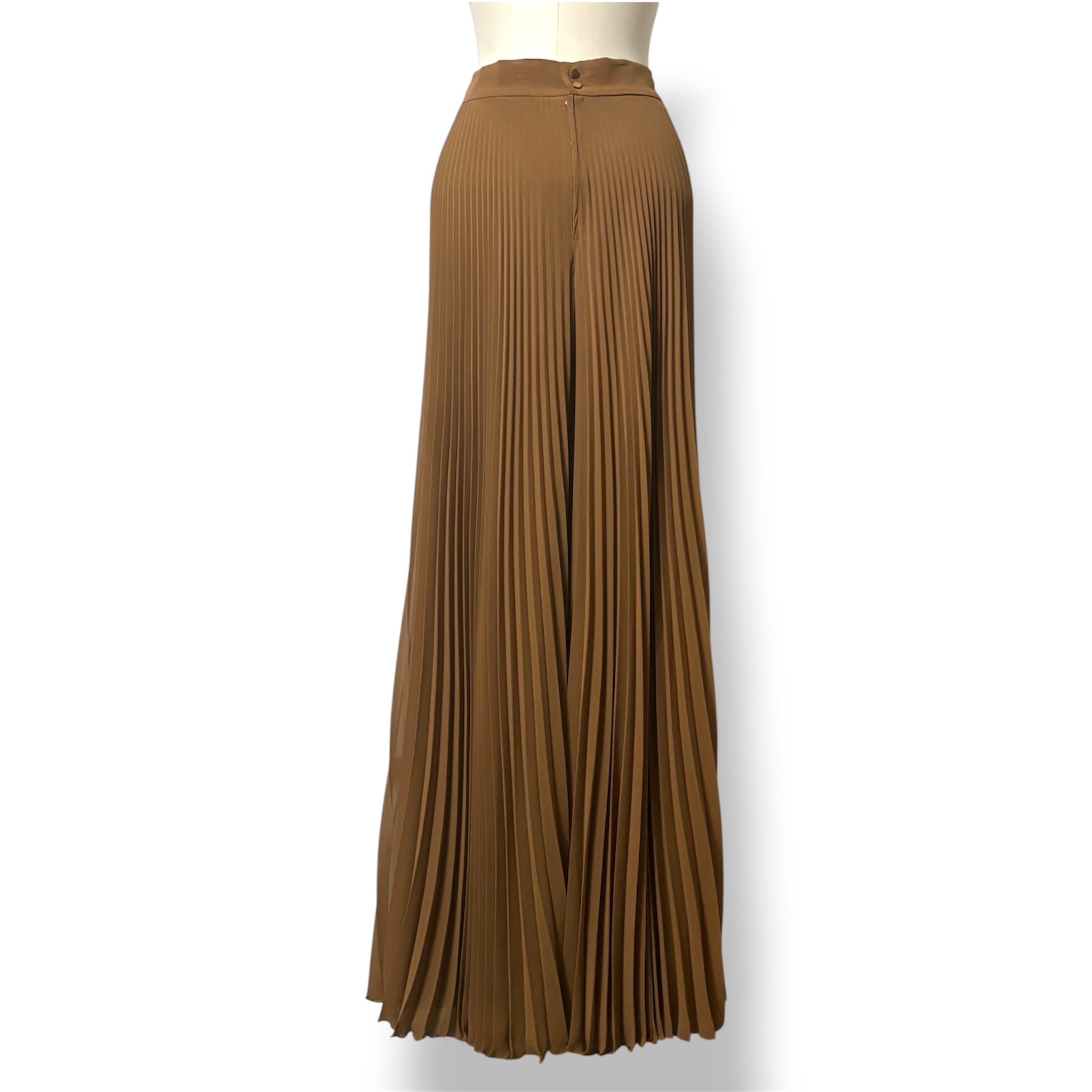 Pantalón Ancho Plisado Max Mara Grembo – Color Caramelo / Beige