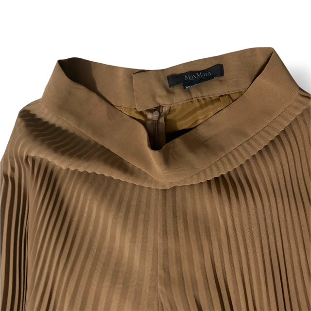 Pantalón Ancho Plisado Max Mara Grembo – Color Caramelo / Beige