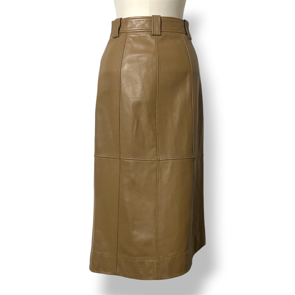 Falda de Piel Marrón Estilo Midi Envolvente GANNI Original