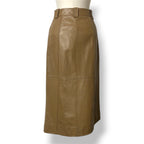 Falda de Piel Marrón Estilo Midi Envolvente GANNI Original