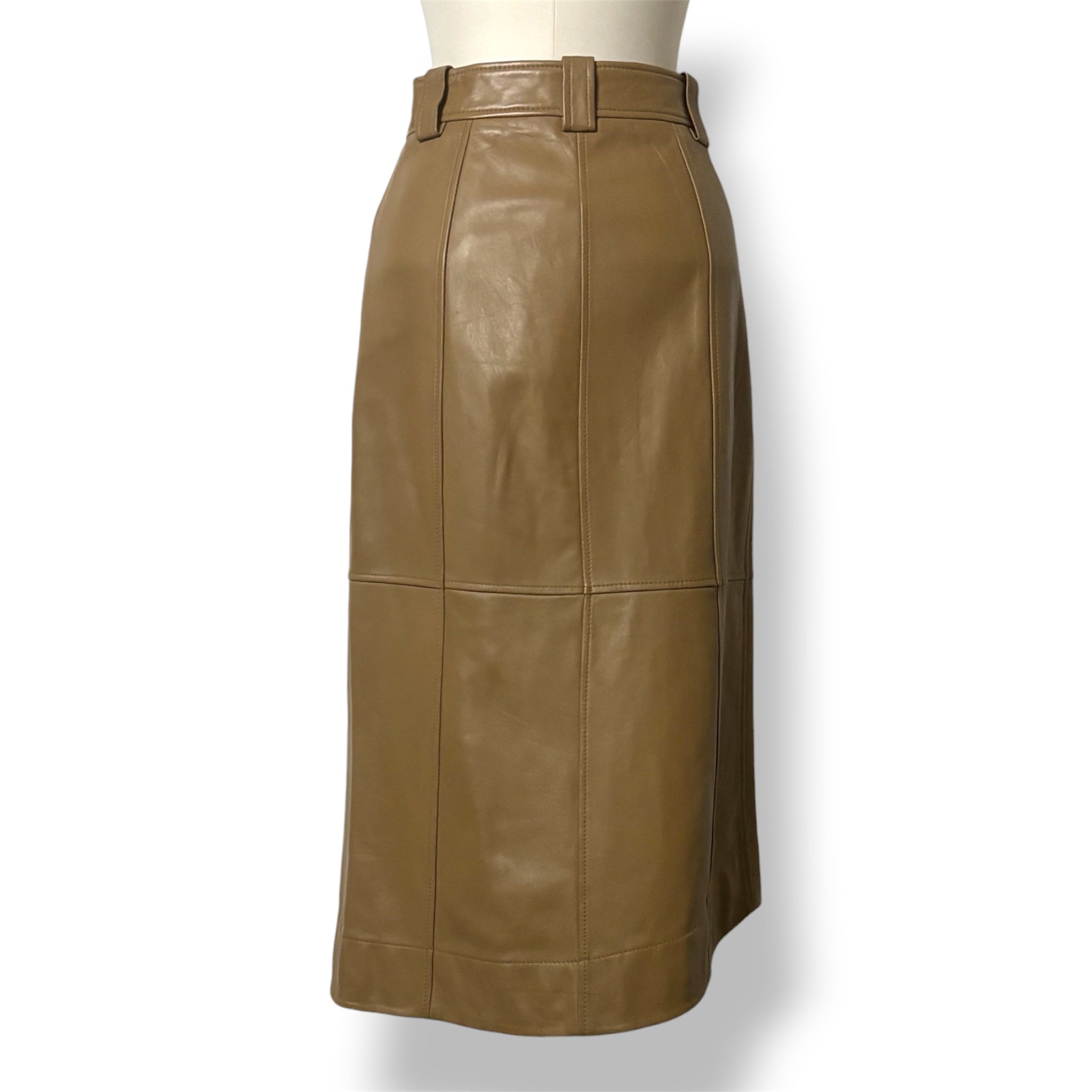 Falda de Piel Marrón Estilo Midi Envolvente GANNI Original