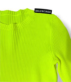 Top de Punto Neón Balenciaga Camiseta de Manga Larga con Hombreras