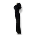 Vestido Largo Negro de Noche con Plumas Giuseppe di Morabito