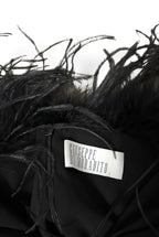 Vestido Largo Negro de Noche con Plumas Giuseppe di Morabito