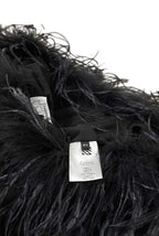 Vestido Largo Negro de Noche con Plumas Giuseppe di Morabito