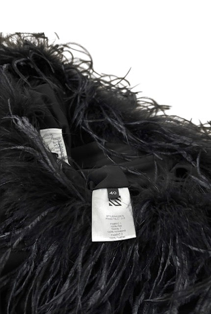 Vestido Largo Negro de Noche con Plumas Giuseppe di Morabito