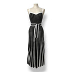 Vestido Largo de Punto Acanalado RED Valentino Bicolor Negro y Blanco