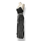 Vestido Largo de Punto Acanalado RED Valentino Bicolor Negro y Blanco