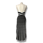 Vestido Largo de Punto Acanalado RED Valentino Bicolor Negro y Blanco