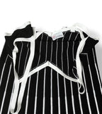 Vestido Largo de Punto Acanalado RED Valentino Bicolor Negro y Blanco
