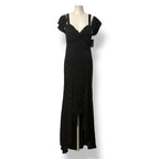 Vestido de Gala Asimétrico Silvia Tcherassi en Jacquard Negro