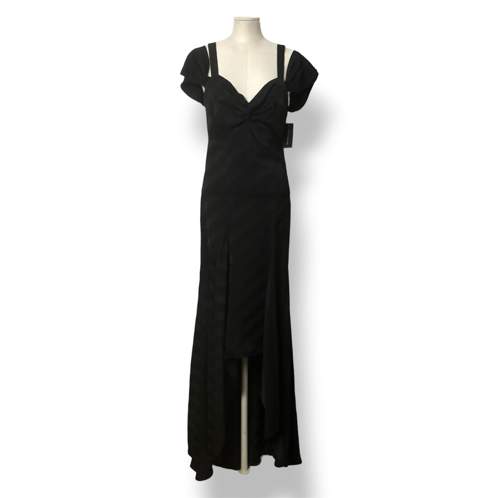 Vestido de Gala Asimétrico Silvia Tcherassi en Jacquard Negro