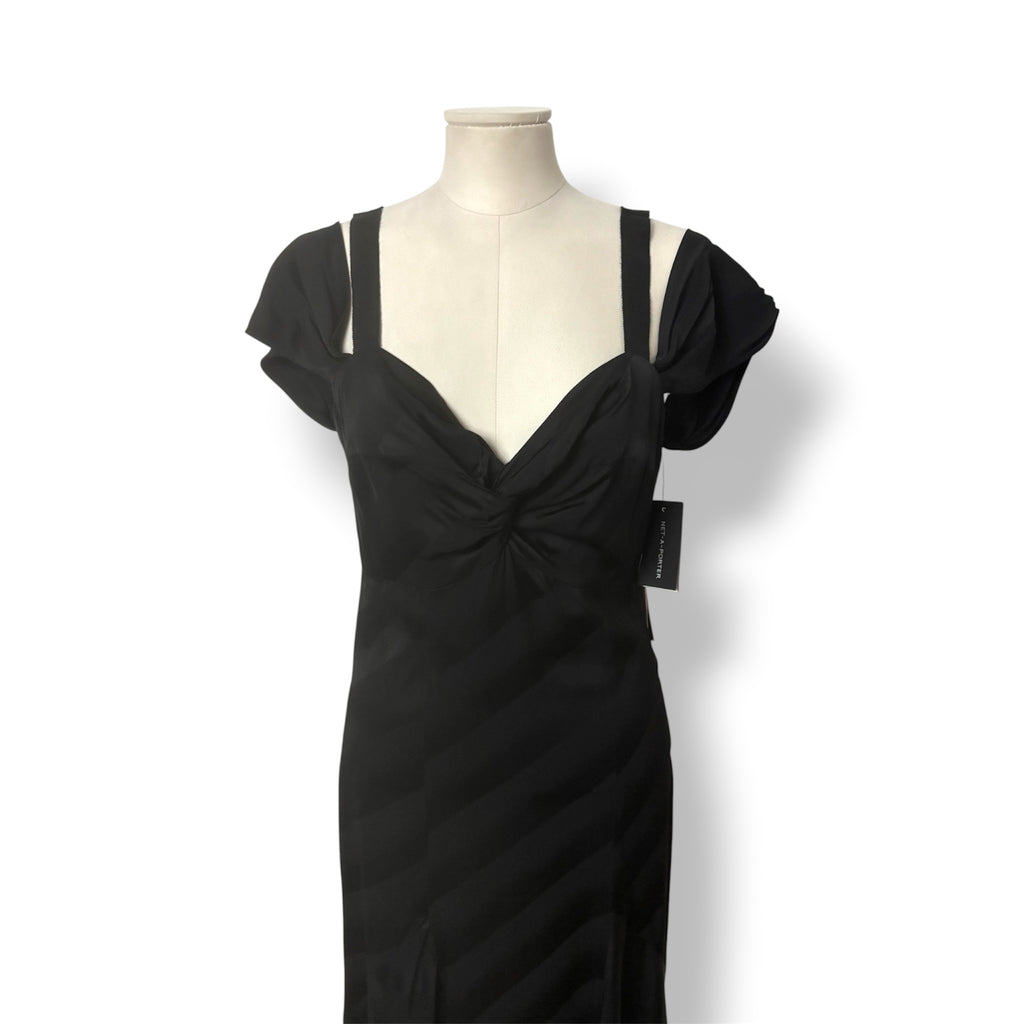Vestido de Gala Asimétrico Silvia Tcherassi en Jacquard Negro