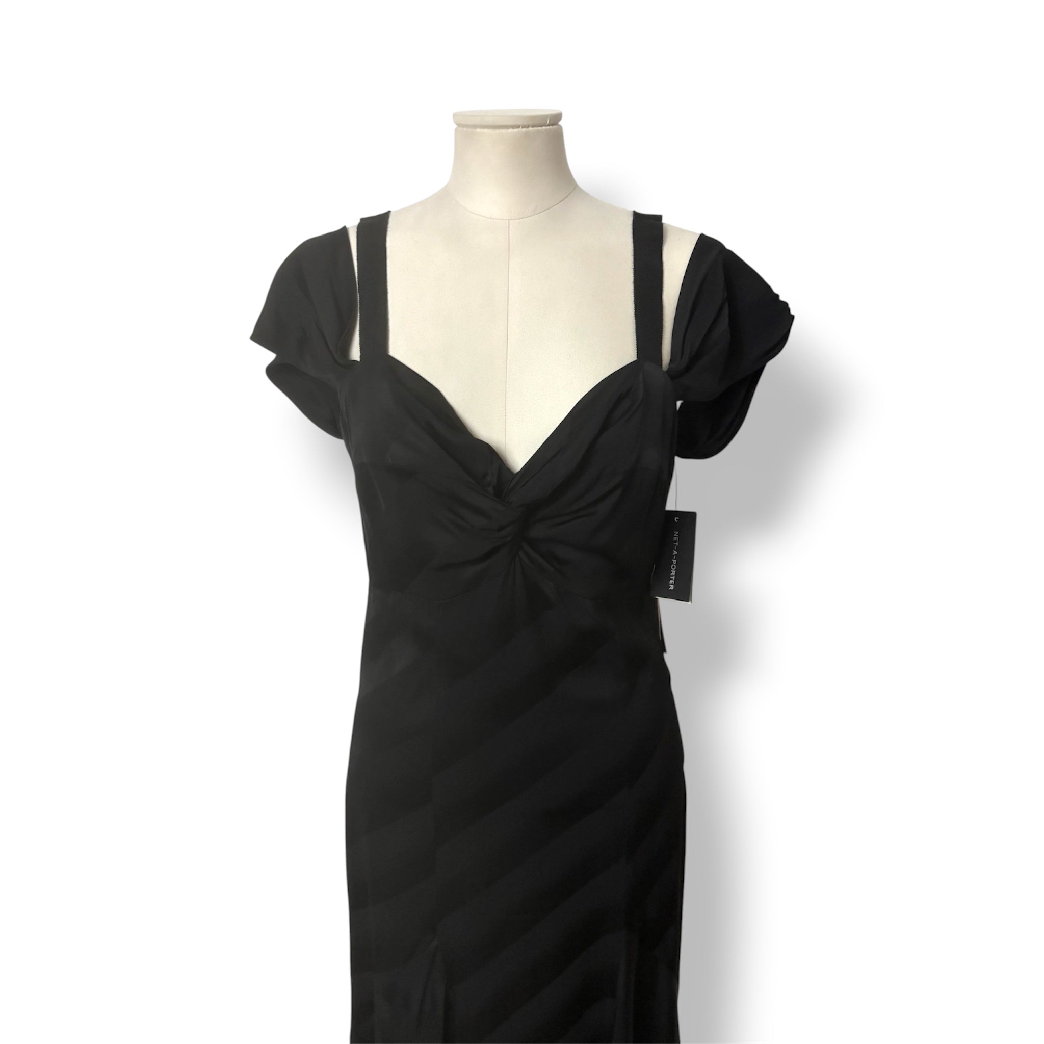 Vestido de Gala Asimétrico Silvia Tcherassi en Jacquard Negro