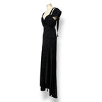 Vestido de Gala Asimétrico Silvia Tcherassi en Jacquard Negro