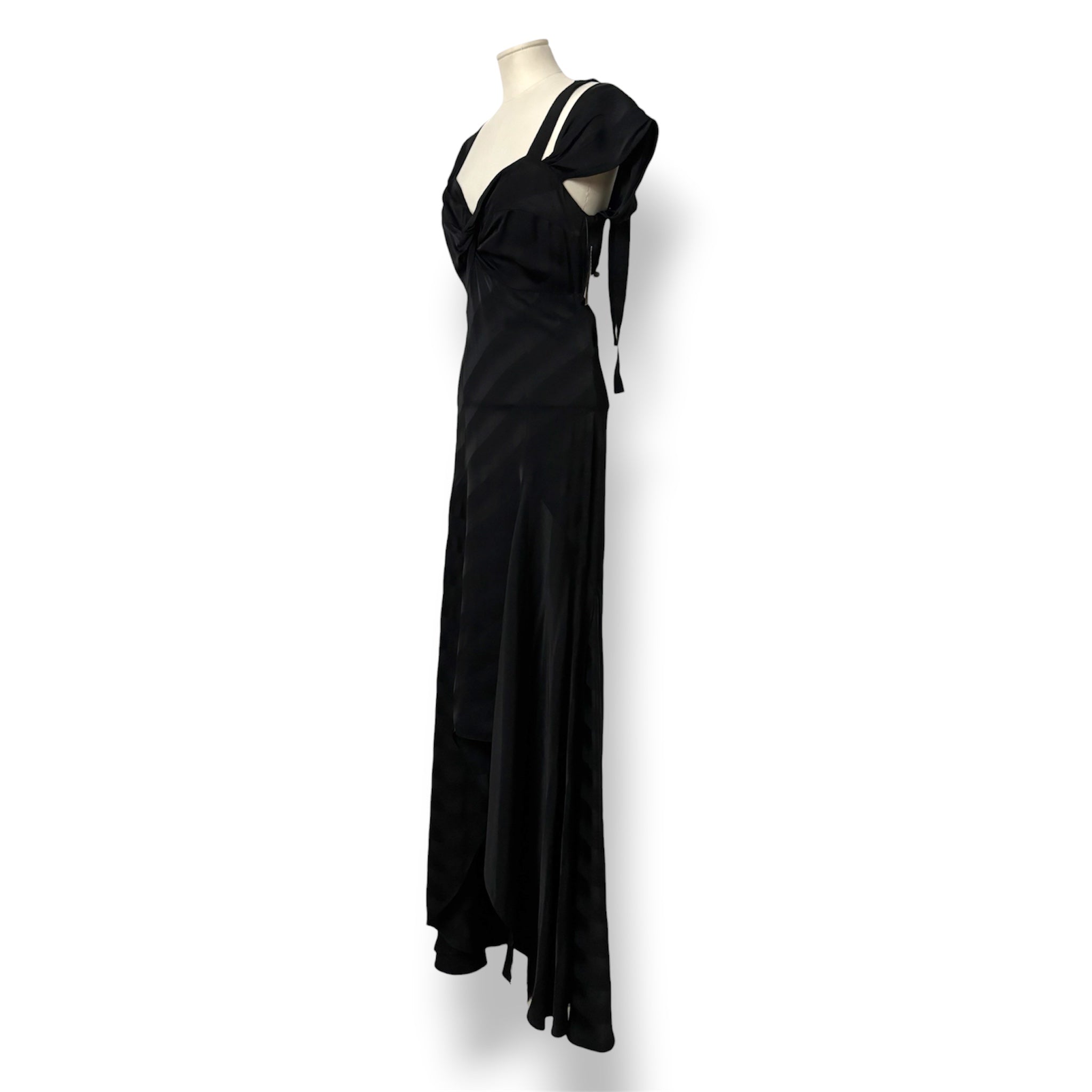 Vestido de Gala Asimétrico Silvia Tcherassi en Jacquard Negro