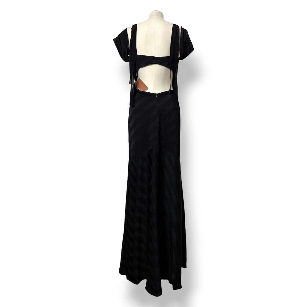 Vestido de Gala Asimétrico Silvia Tcherassi en Jacquard Negro