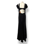 Vestido de Gala Asimétrico Silvia Tcherassi en Jacquard Negro