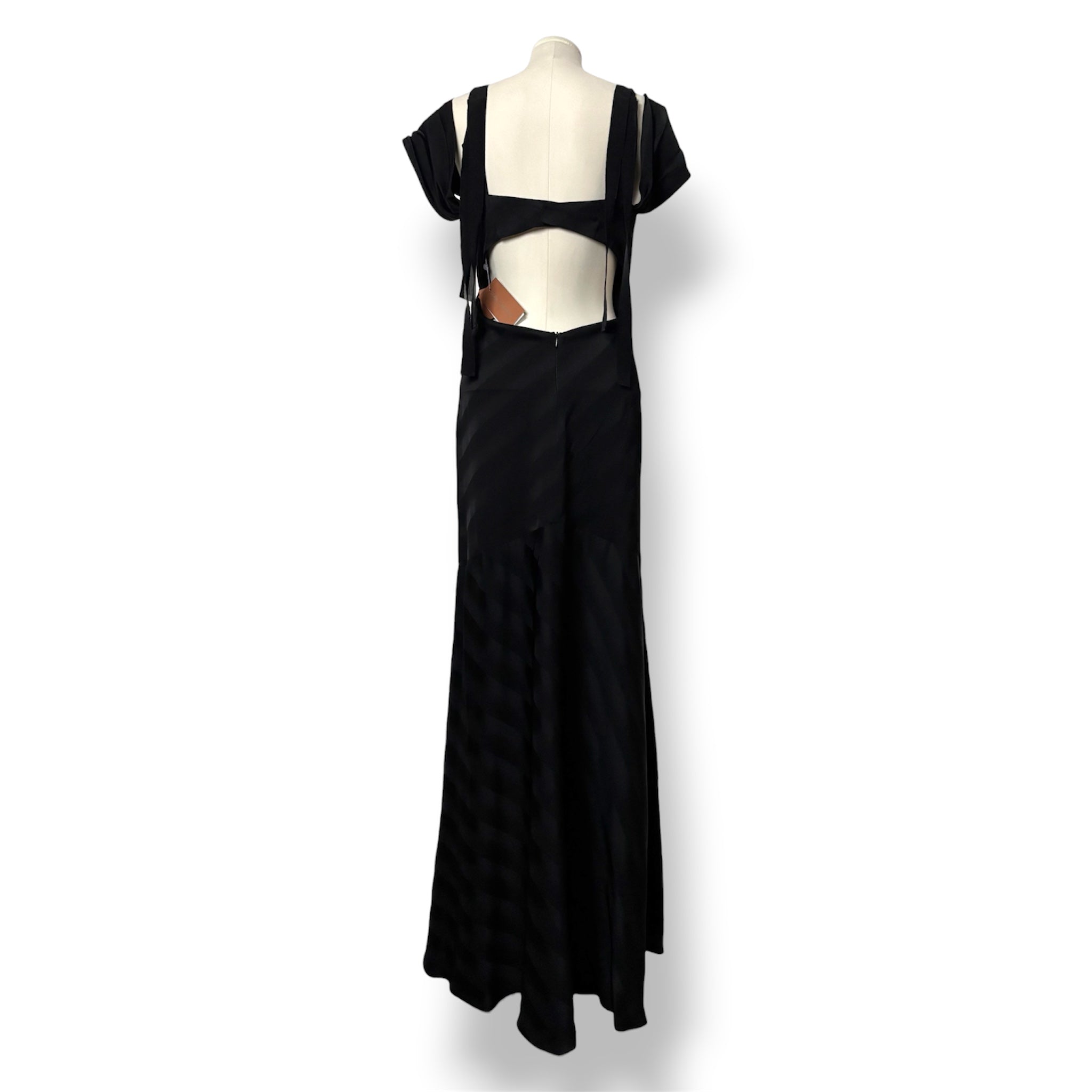 Vestido de Gala Asimétrico Silvia Tcherassi en Jacquard Negro