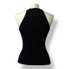 Top Halter de Punto Acanalado Balmain con Botones Dorados para Mujer