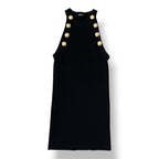 Top Halter de Punto Acanalado Balmain con Botones Dorados para Mujer