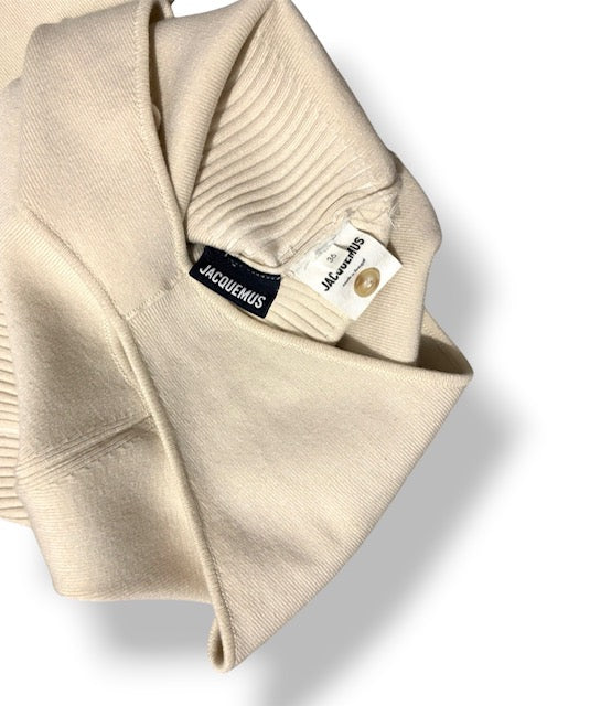 Body de Punto Jacquemus "Le Body Yauco" con Cuello Polo – Crema