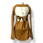 Camisa Popelín Caroline Constas con Escote Off-The-Shoulder y Puños Anchos